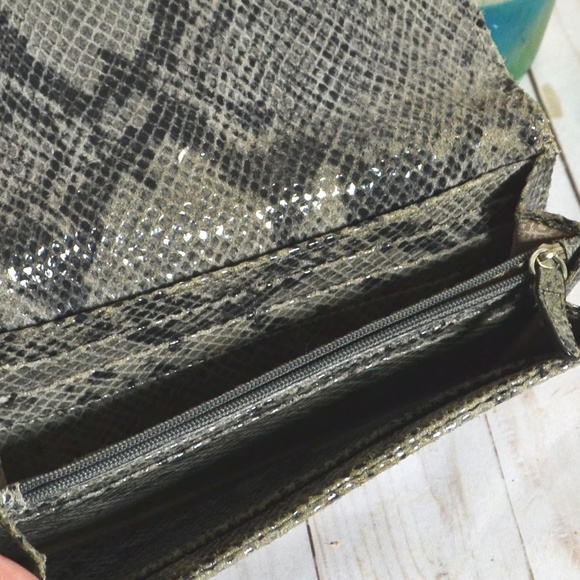 Michael Kors Dark Sand Python Clutch Fulton Wallet - Picture 3 of 3